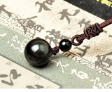Black Obsidian Rainbow Eye Ball Necklace - Fashion Proline