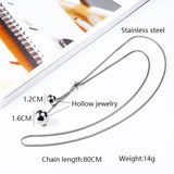 Stainless steel long bead necklace - Fashion Proline