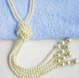 125cm Double Knot Pearl Long Necklace - Fashion Proline