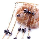 Black Beads Hyperbole Long Tassel Necklace - Fashion Proline