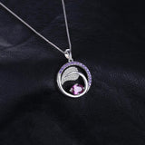 Silver Gemstones Necklace Without Chain - Fashion Proline