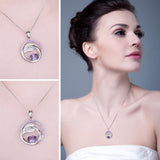 Silver Gemstones Necklace Without Chain - Fashion Proline