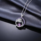 Silver Gemstones Necklace Without Chain - Fashion Proline
