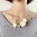 Wood Ball Natural Stone Necklace For Women - Fashion Proline