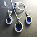 Gemstones Ring Earrings Necklace Sapphire Ruby - Fashion Proline