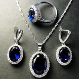 Gemstones Ring Earrings Necklace Sapphire Ruby - Fashion Proline