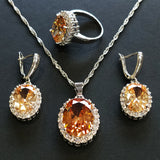 Gemstones Ring Earrings Necklace Sapphire Ruby - Fashion Proline