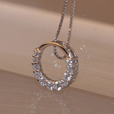 Zircon Crystal Circle Necklace For Women - Fashion Proline