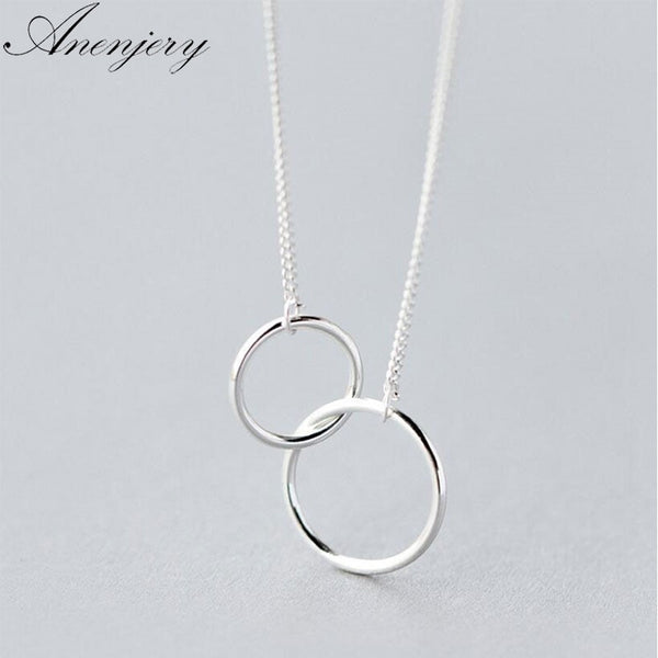 Double Circle Short Necklace - Fashion Proline
