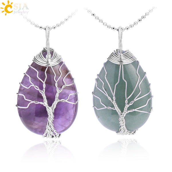 Tree of Life Necklace Natural Stone Pendant - Fashion Proline