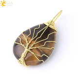 Tree of Life Necklace Natural Stone Pendant - Fashion Proline