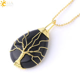 Tree of Life Necklace Natural Stone Pendant - Fashion Proline
