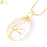 Tree of Life Necklace Natural Stone Pendant - Fashion Proline
