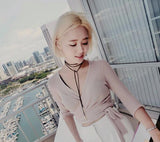 Black Leather Necklace Long Tassel Gold Color - Fashion Proline