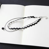 Black Lace Leather Velvet strip - Fashion Proline