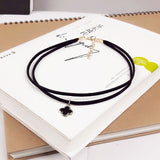 Black Lace Leather Velvet strip - Fashion Proline