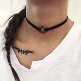 Black Lace Leather Velvet strip - Fashion Proline