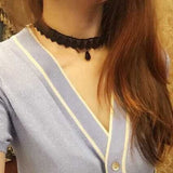 Black Lace Leather Velvet strip - Fashion Proline