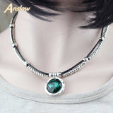 New Design Round Crystal Leather Collar Necklace - Fashion Proline