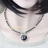 New Design Round Crystal Leather Collar Necklace - Fashion Proline