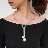Alloy Torques Simulated Pearl Long Pendant - Fashion Proline