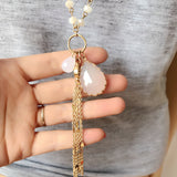 Long Beaded Pink Charm Pendant - Fashion Proline