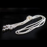 125cm Double Knot Pearl Long Necklace - Fashion Proline