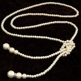 125cm Double Knot Pearl Long Necklace - Fashion Proline